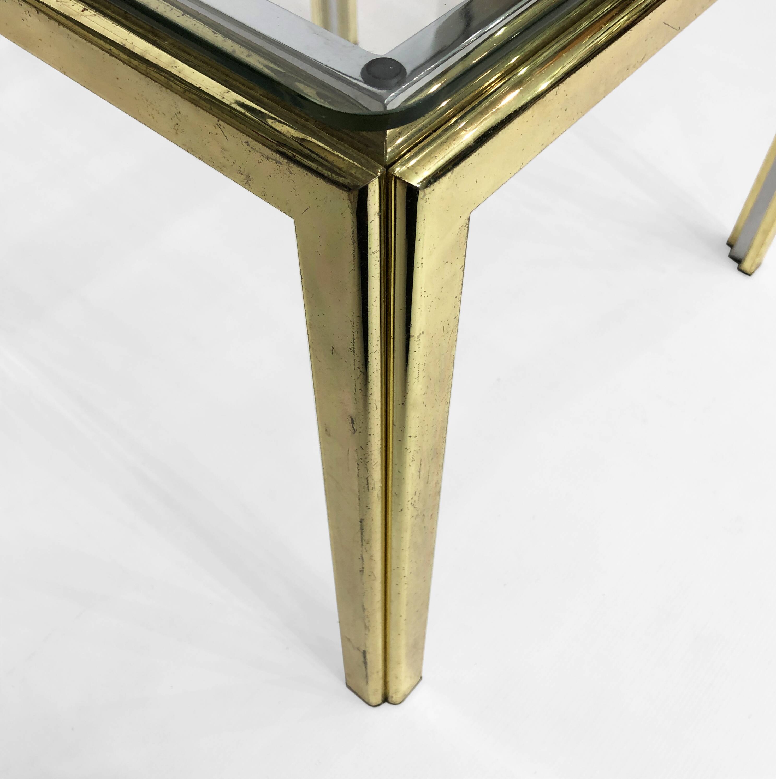 1970s Brass And Chrome Side Tables Renato Zevi Glass