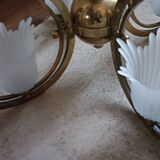 Lustre en laiton style art déco