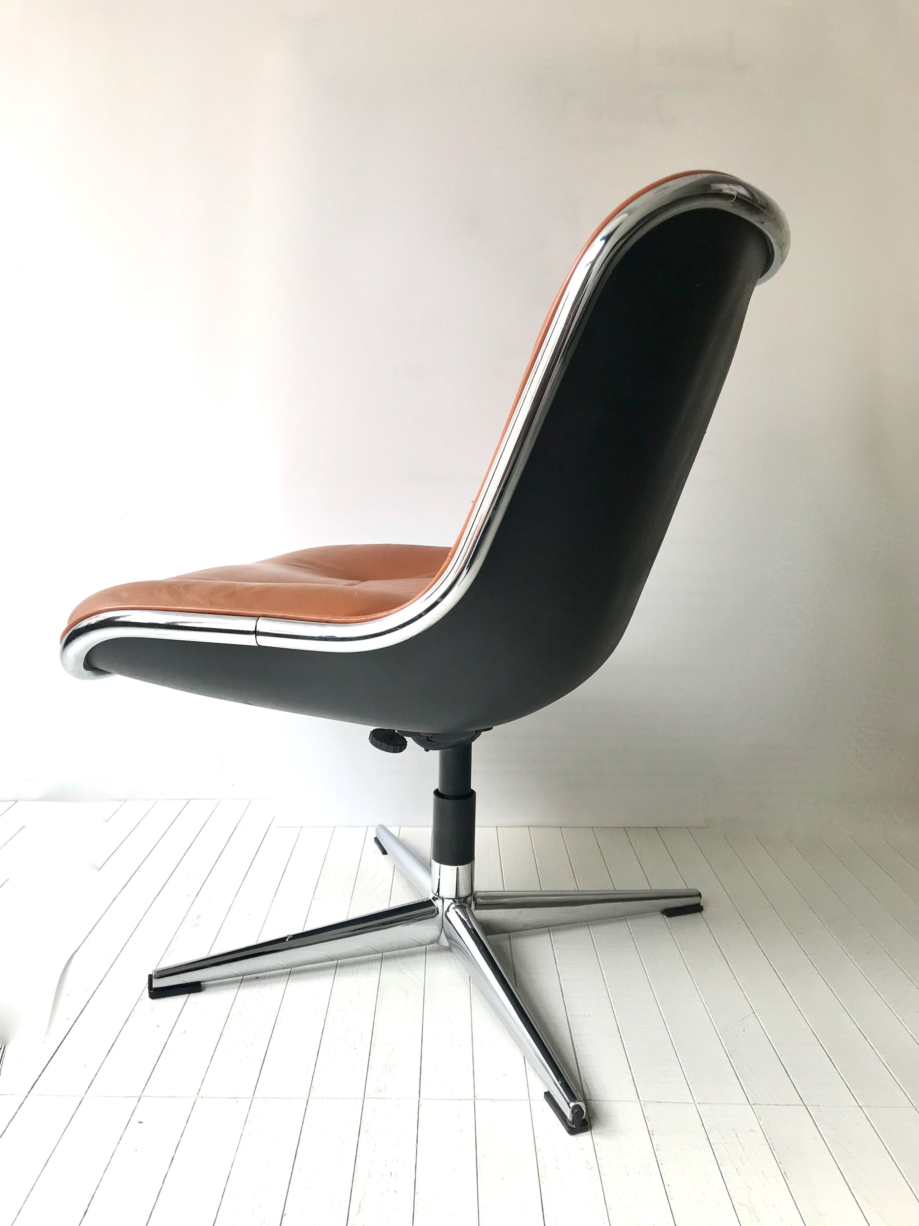 Charles Pollock camel leather chair