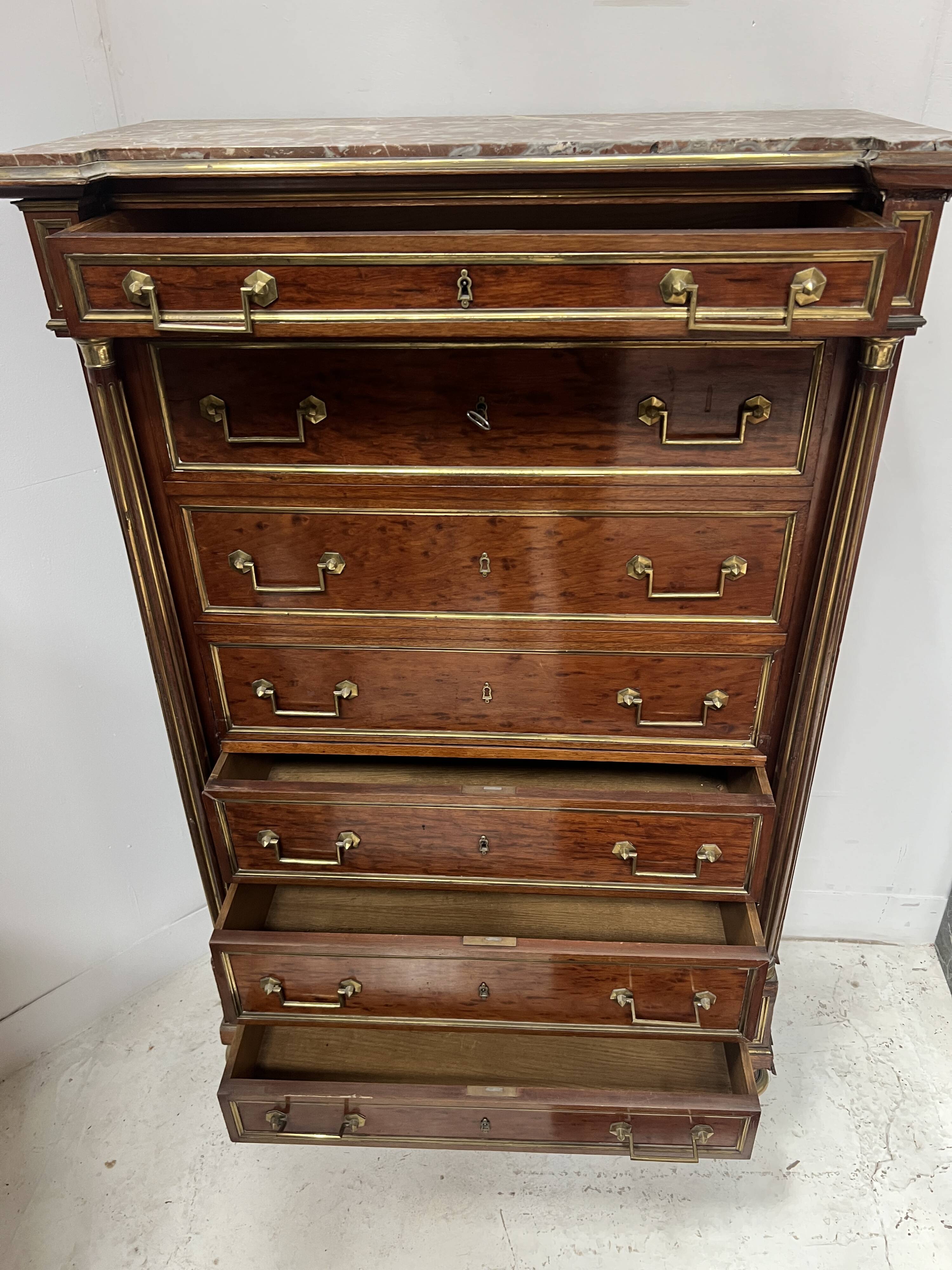 Napoleon III secretary in Louis XVI style made of mahogany, 19th century.