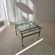 Swedish brass coffee table with a marbled glass top from the 1960s.