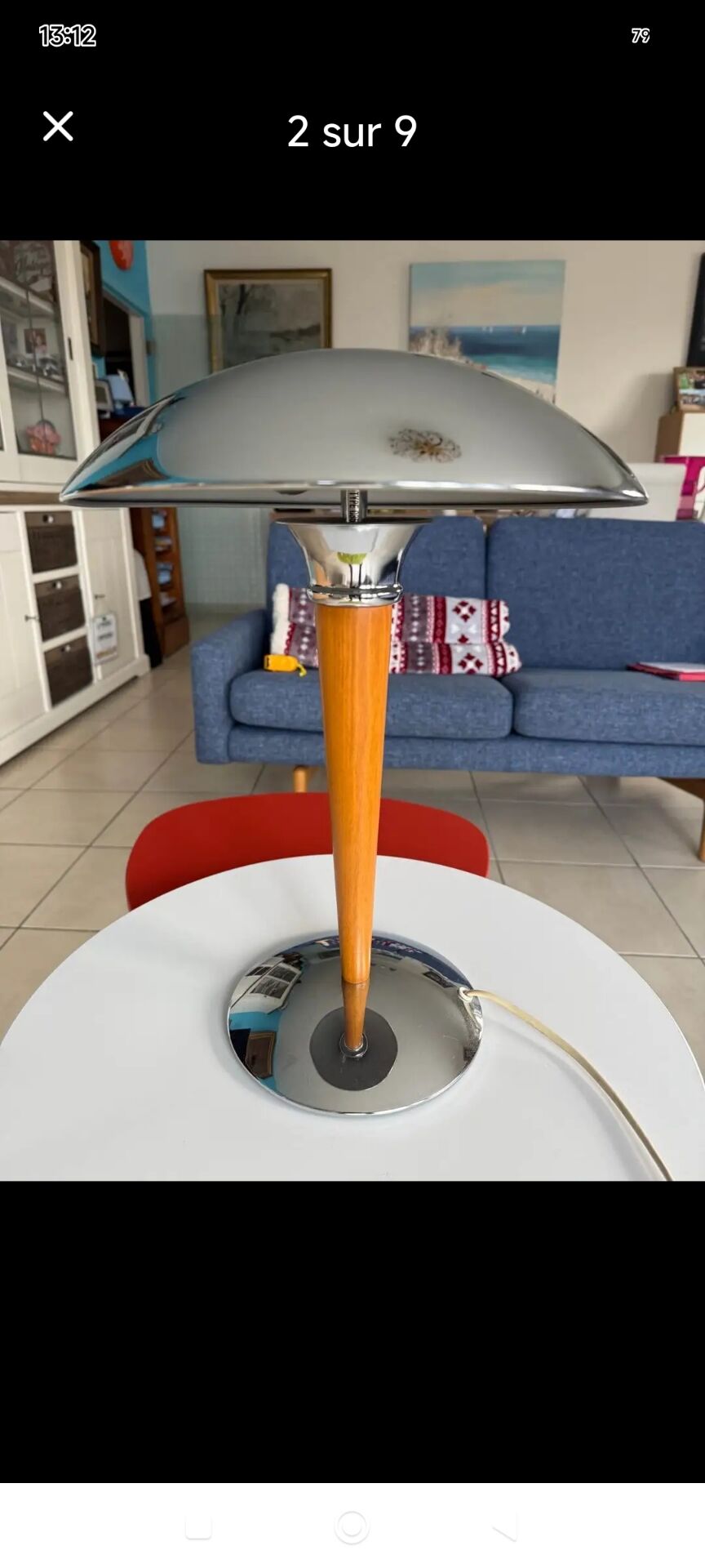 Desk lamp paquebot champignon titan lighting co 1980 chrome
