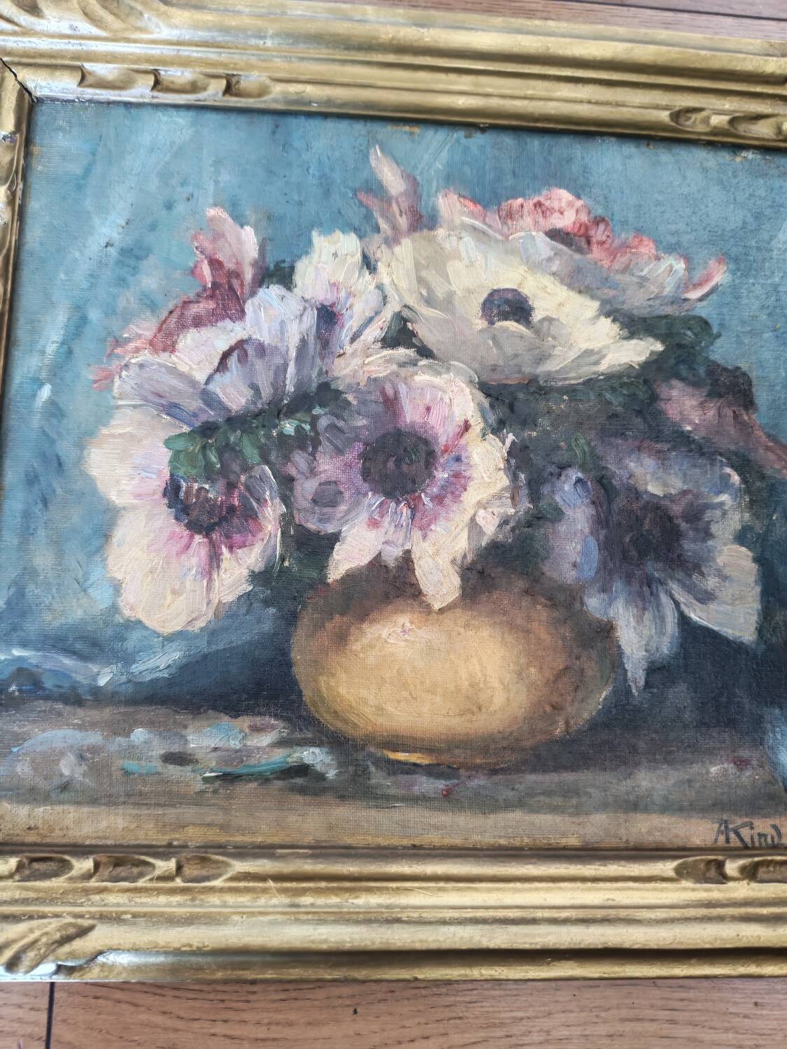 Oil painting on canvas by Auguste Kind