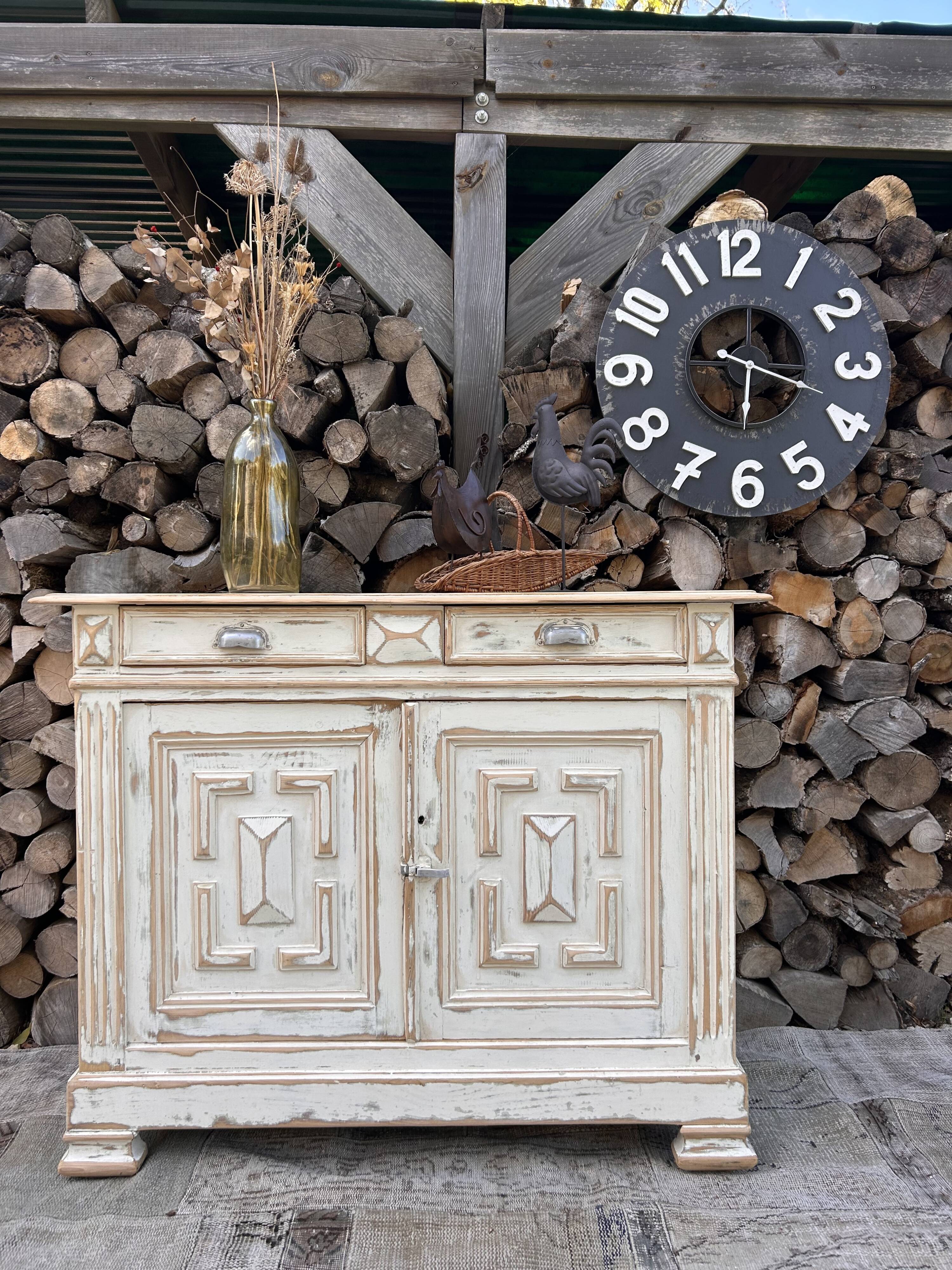 Parisian sideboard / Renovated old wooden storage unit