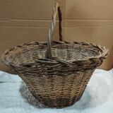 Ancien panier tressé rond