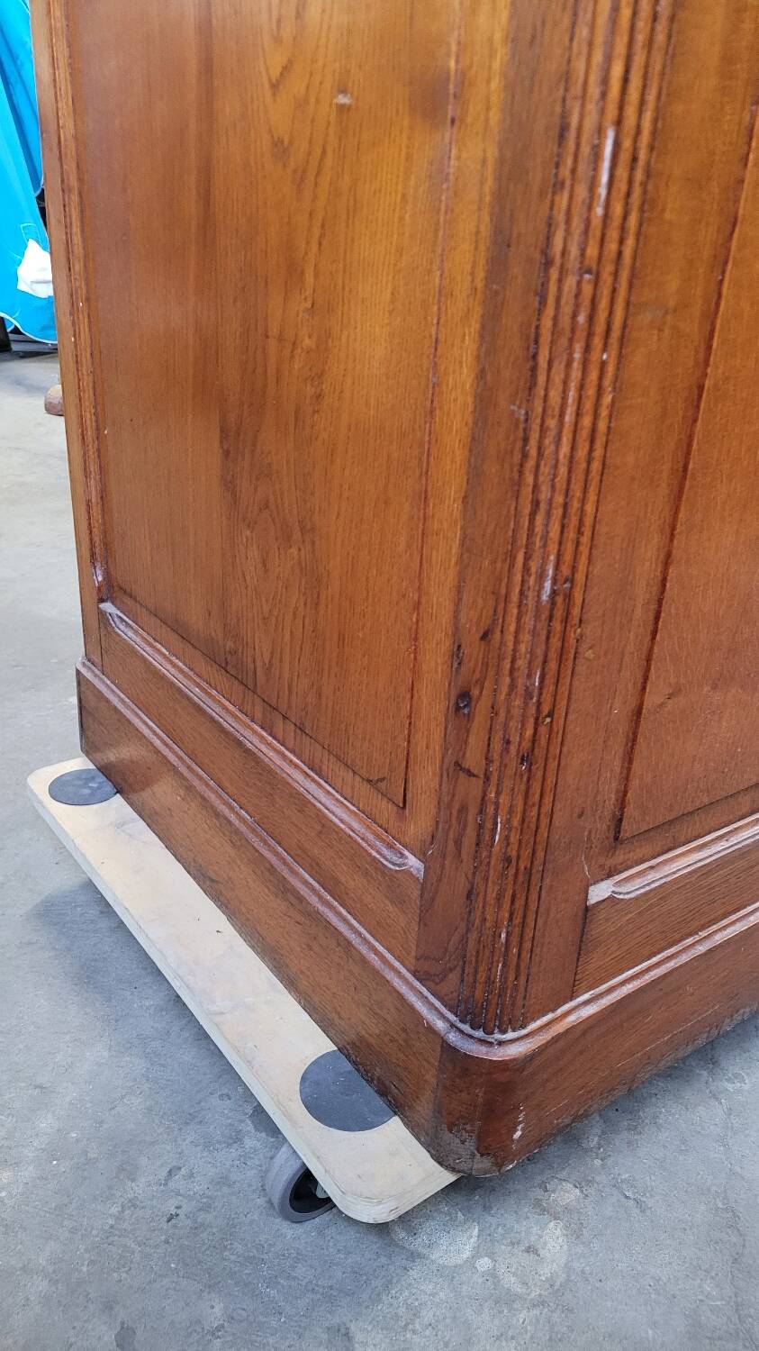 Shop counter display cabinet with old drawers, 1900s