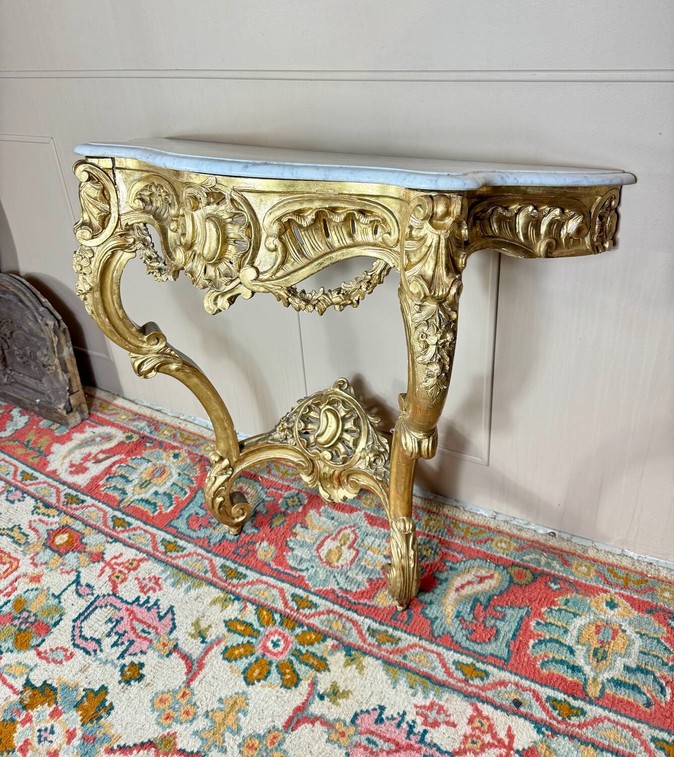 Louis XV Style Giltwood Console, 19th Century