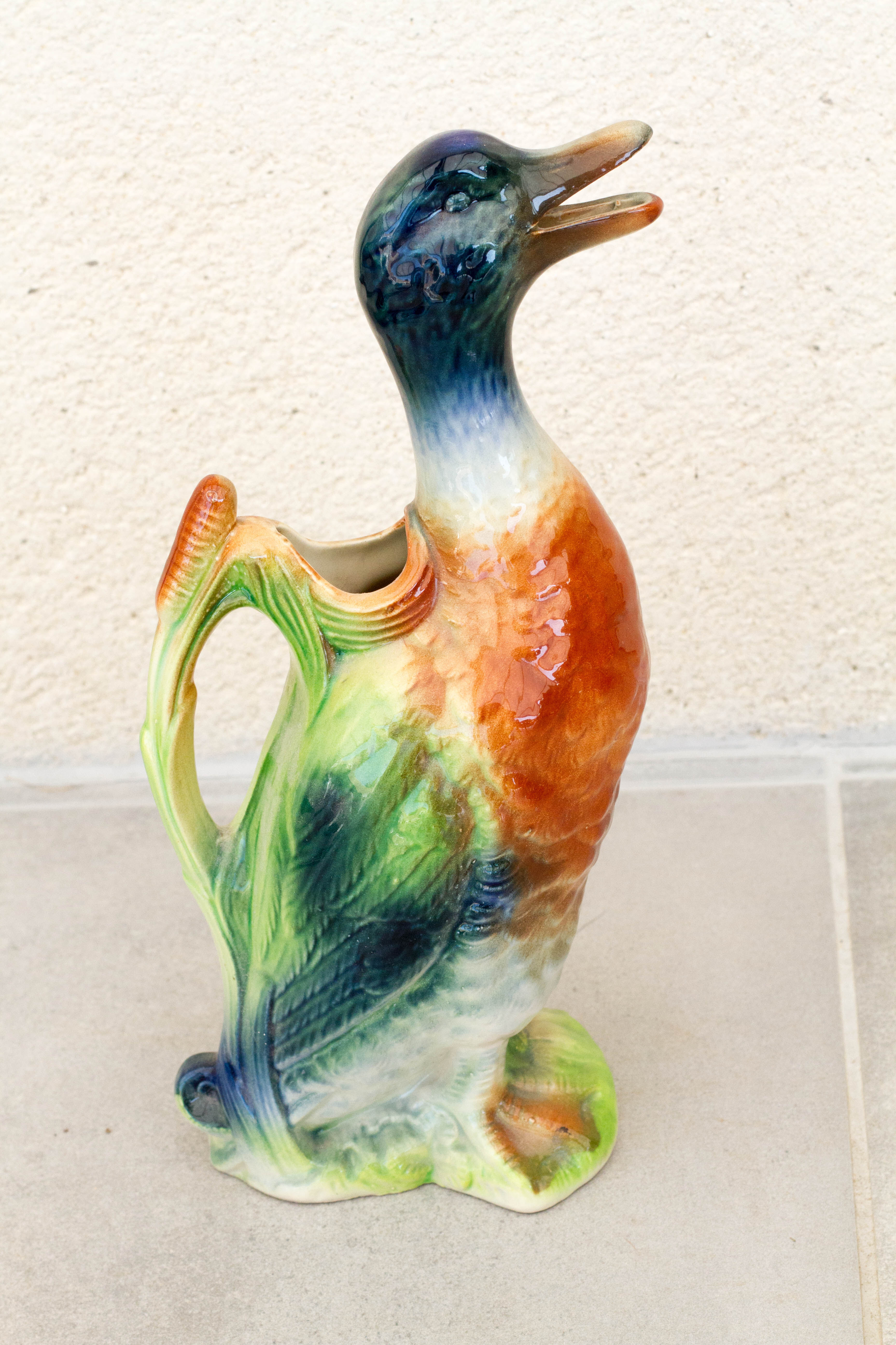 Saint Clement earthenware duck pitcher