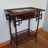 Bamboo and ceramic console Perret and Vibert