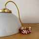 Suspension abat-jour vintage en opaline blanche