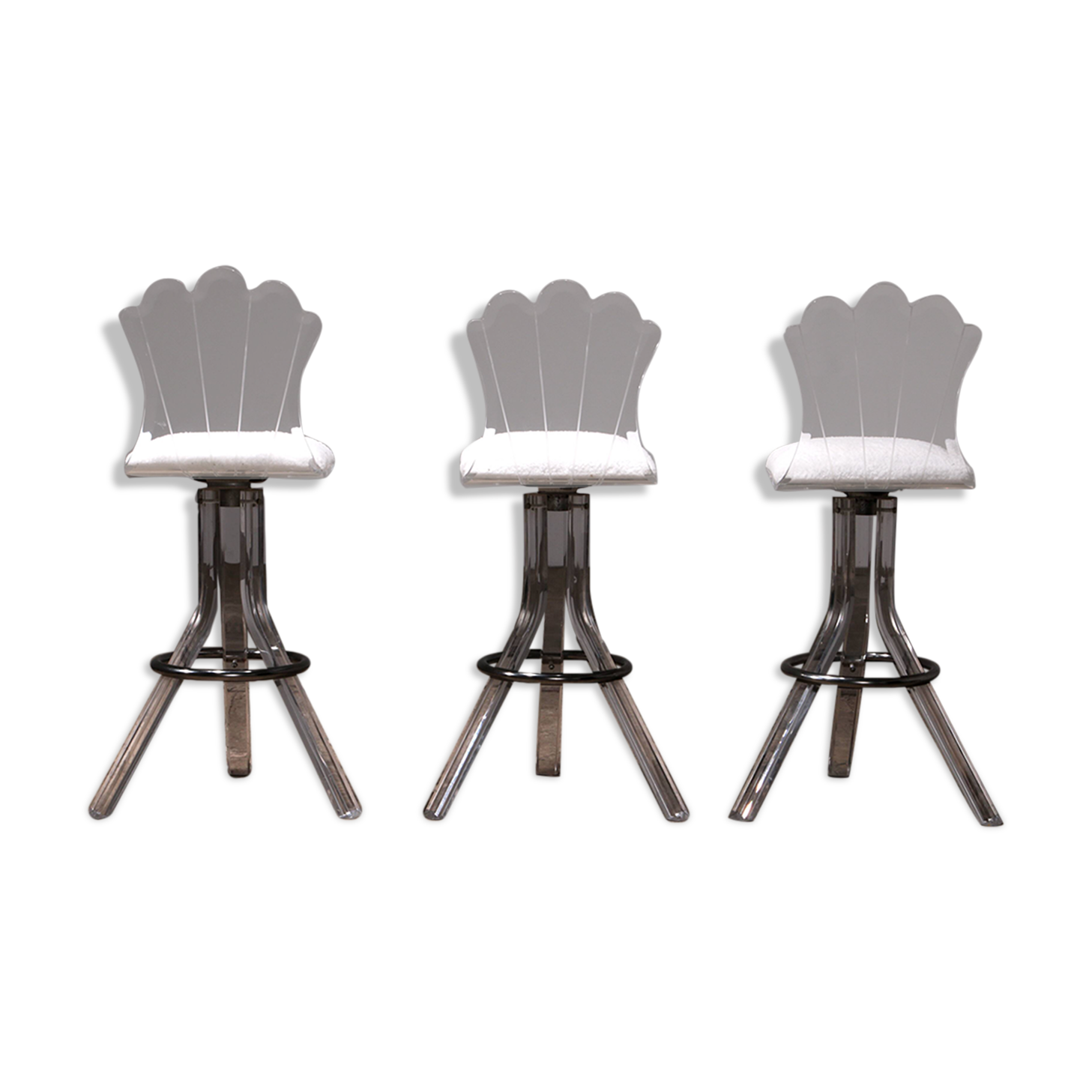 Plexiglass lucite bar stools and chrome swivel bar chairs,Hill Manufacturers