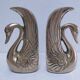 Pair of vintage stylized brass bird bookends