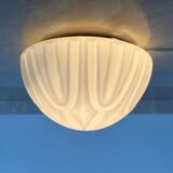 Pair of midcentury design glass ceiling lamps/flush mounts or wall lamps, 1970s