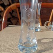 Six verres à shot en cristal gravé