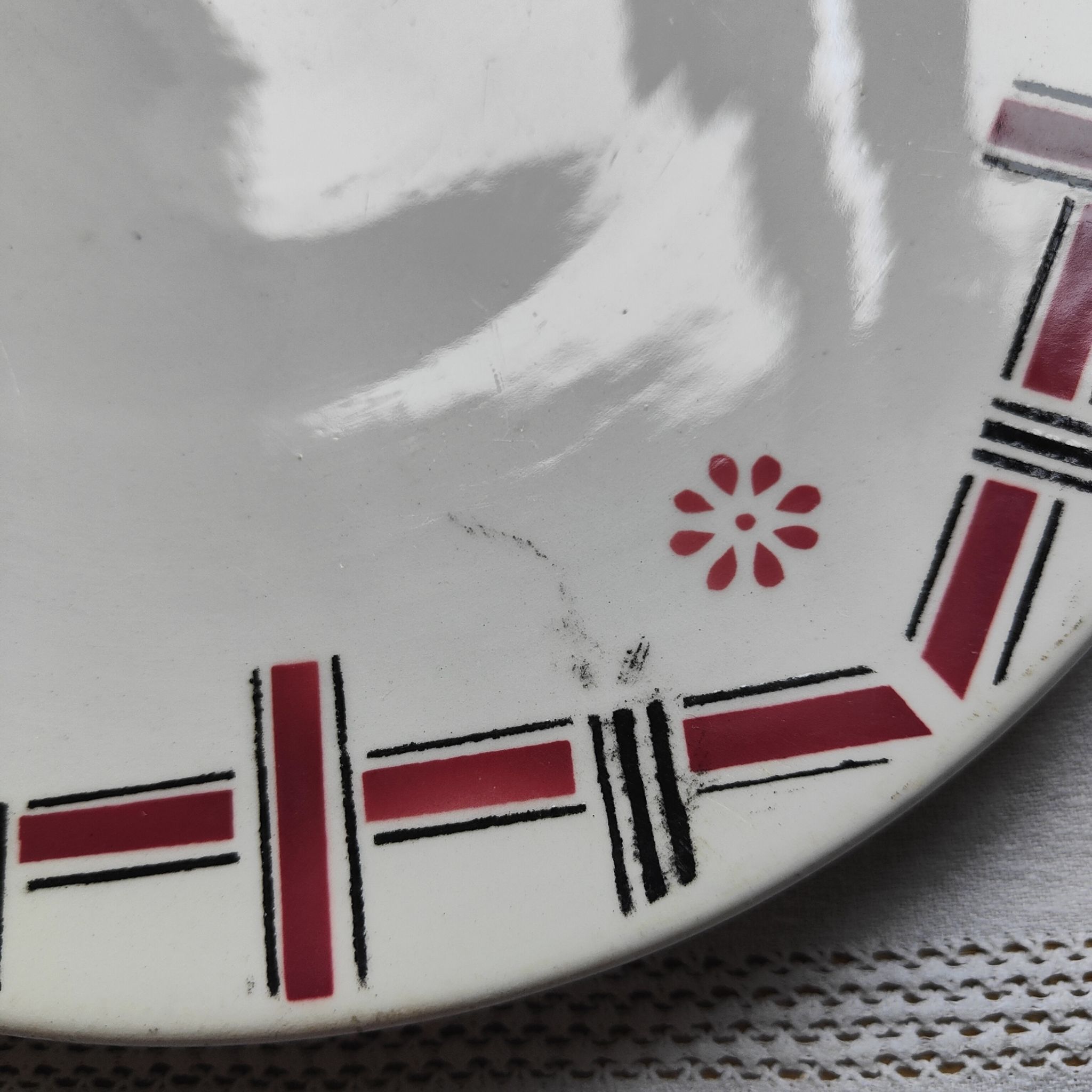 Plat à gâteau porcelaine opaque Gien