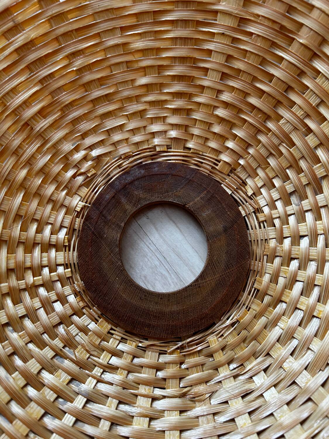 Large vintage wicker pendant light
