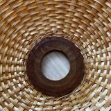 Large vintage wicker pendant light