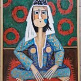 Roland Chanco (1924-2017), friend of Picasso - Oil on canvas, the Odalisque