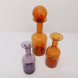 Set of 3 Scandinavian bottle vases Otto Brauer 1960