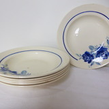 Set of 6 vintage soup plates from Grimaud Strasbourg, Poitiers model, porcelain