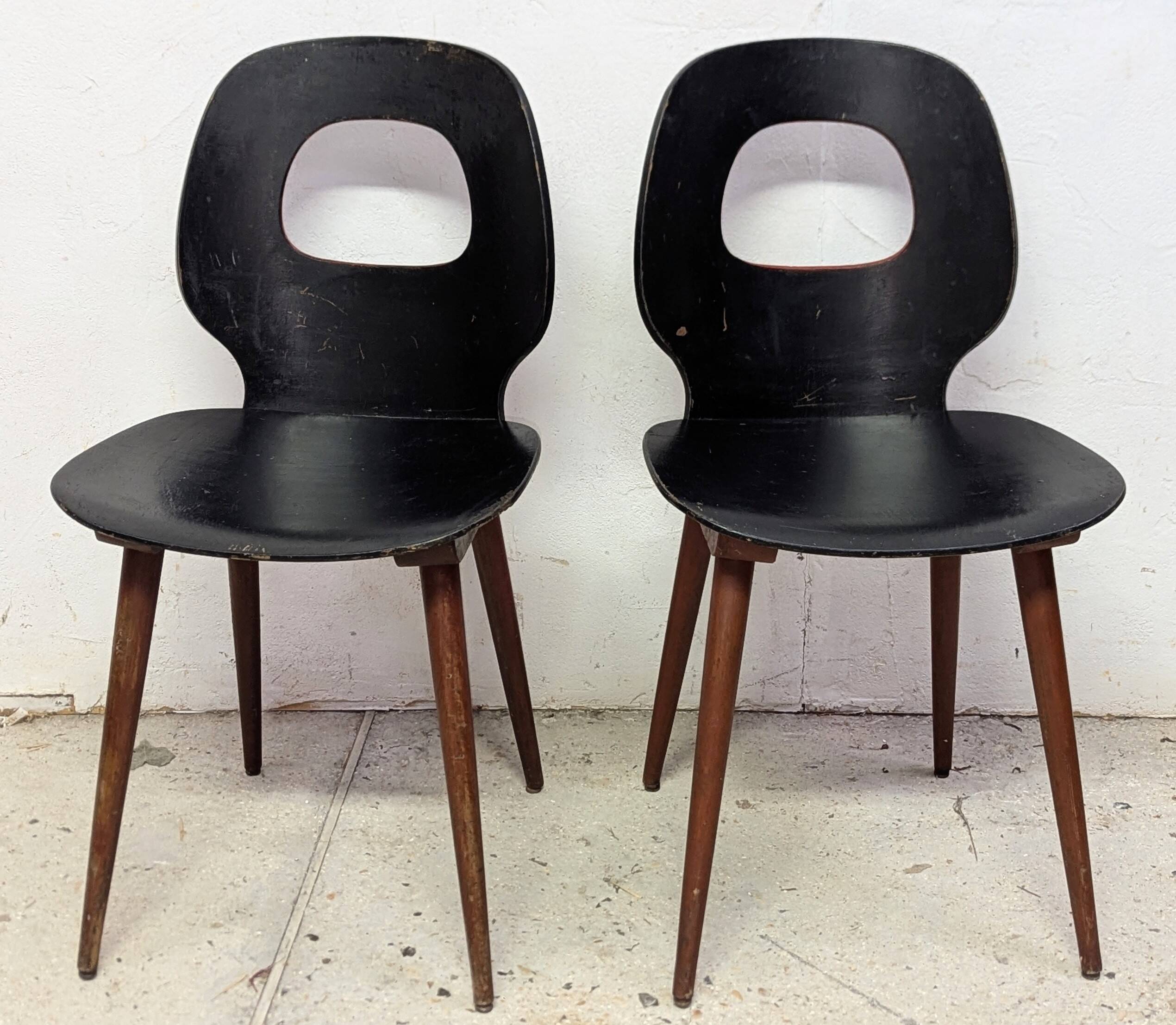 Pair of Baumann chairs, eye type.