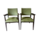 Pair of mahogany bridge armchairs