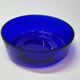 Antique gold metal and cobalt blue glass centerpiece planter