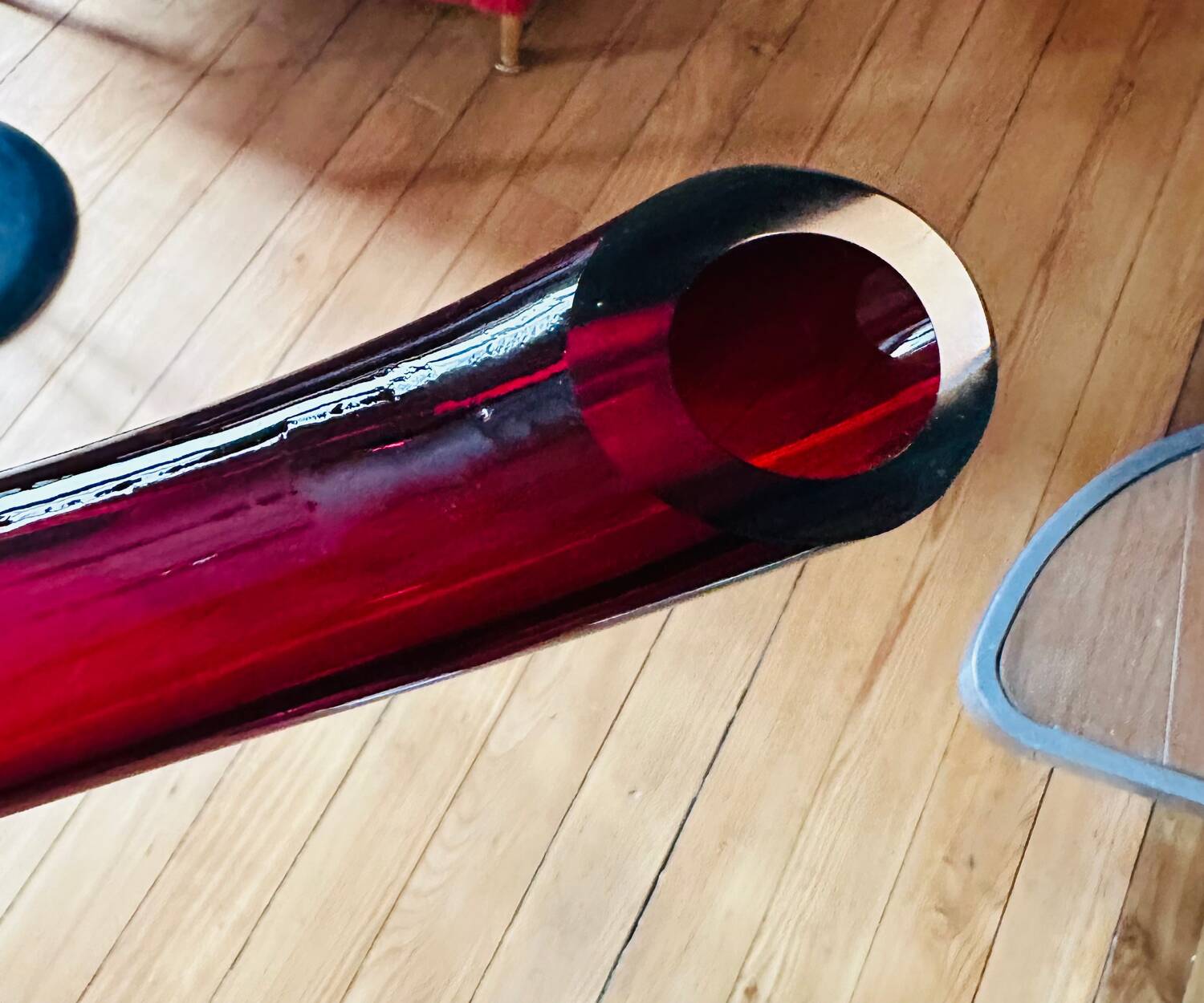 Vintage Murano vase with a red bow