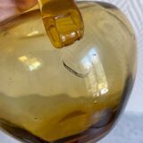Ochre yellow blown glass decanter