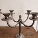 Pair of Silver Metal Candelabra Louis XVI 4 Light Candle Holders
