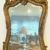 Mirror rocaille style Louis XV in wood and gilded stucco XX century