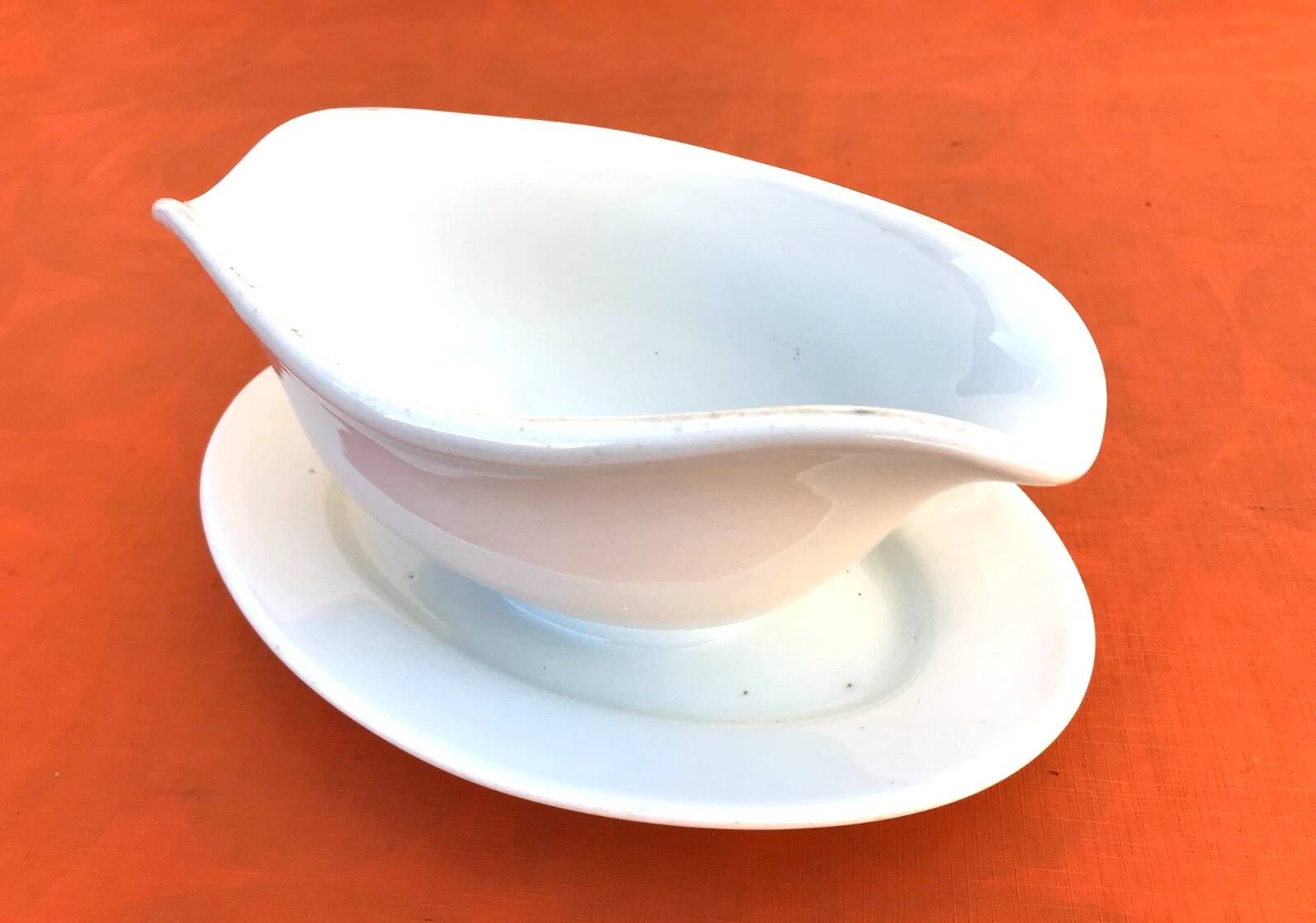 1940s Sauceboat on a Porcelain Frame, Schlaggenwald Manufacture