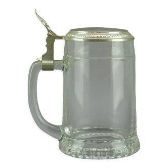 Vintage covered glass beer mug and regulates