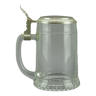 Vintage covered glass beer mug and regulates
