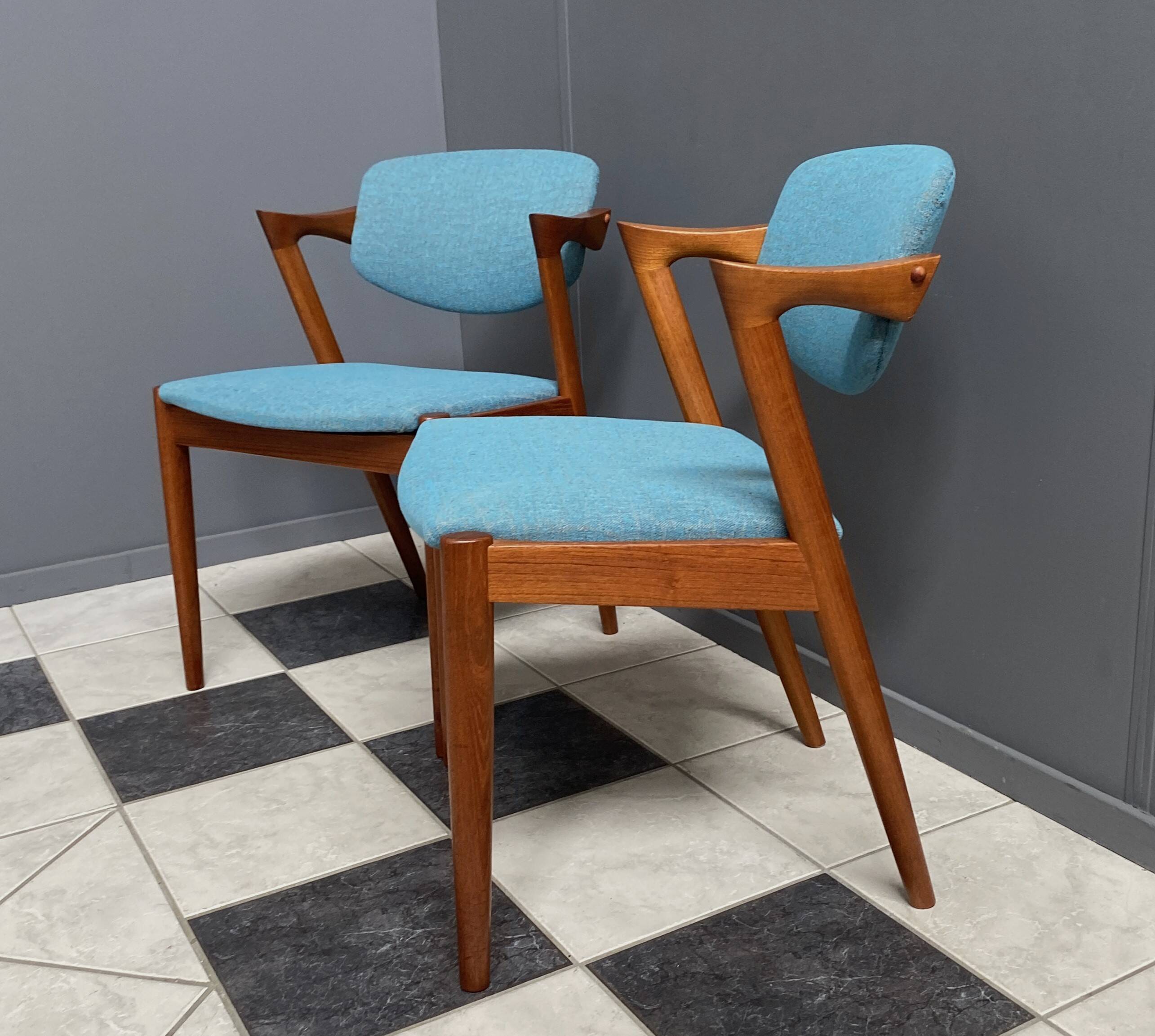 Set of 2 Kai Kristiansen Model 42 Teak Z-chairs for  Shou Andersen Denmark