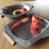 Cut art deco metal octagonal wooden handles