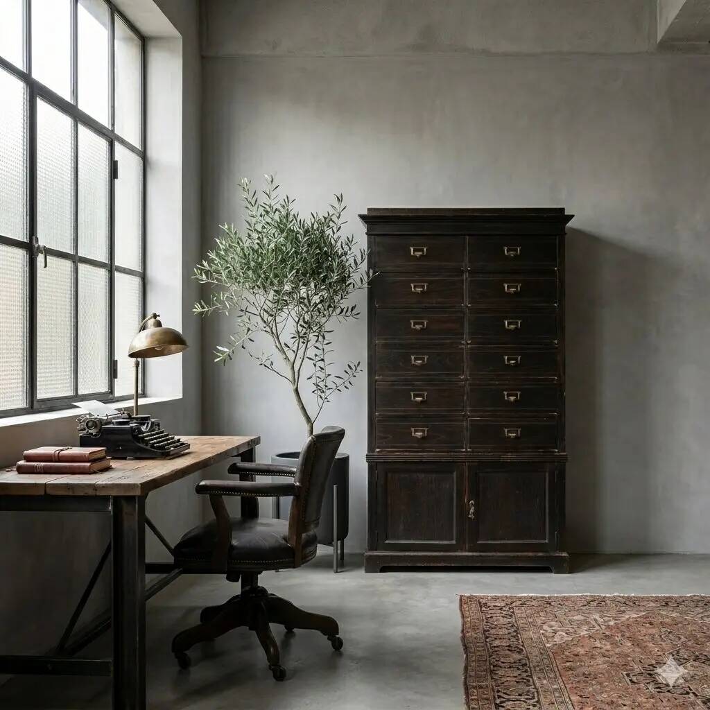 Commode ancienne en chêne à 12 tiroirs, Italie, XXe siècle
