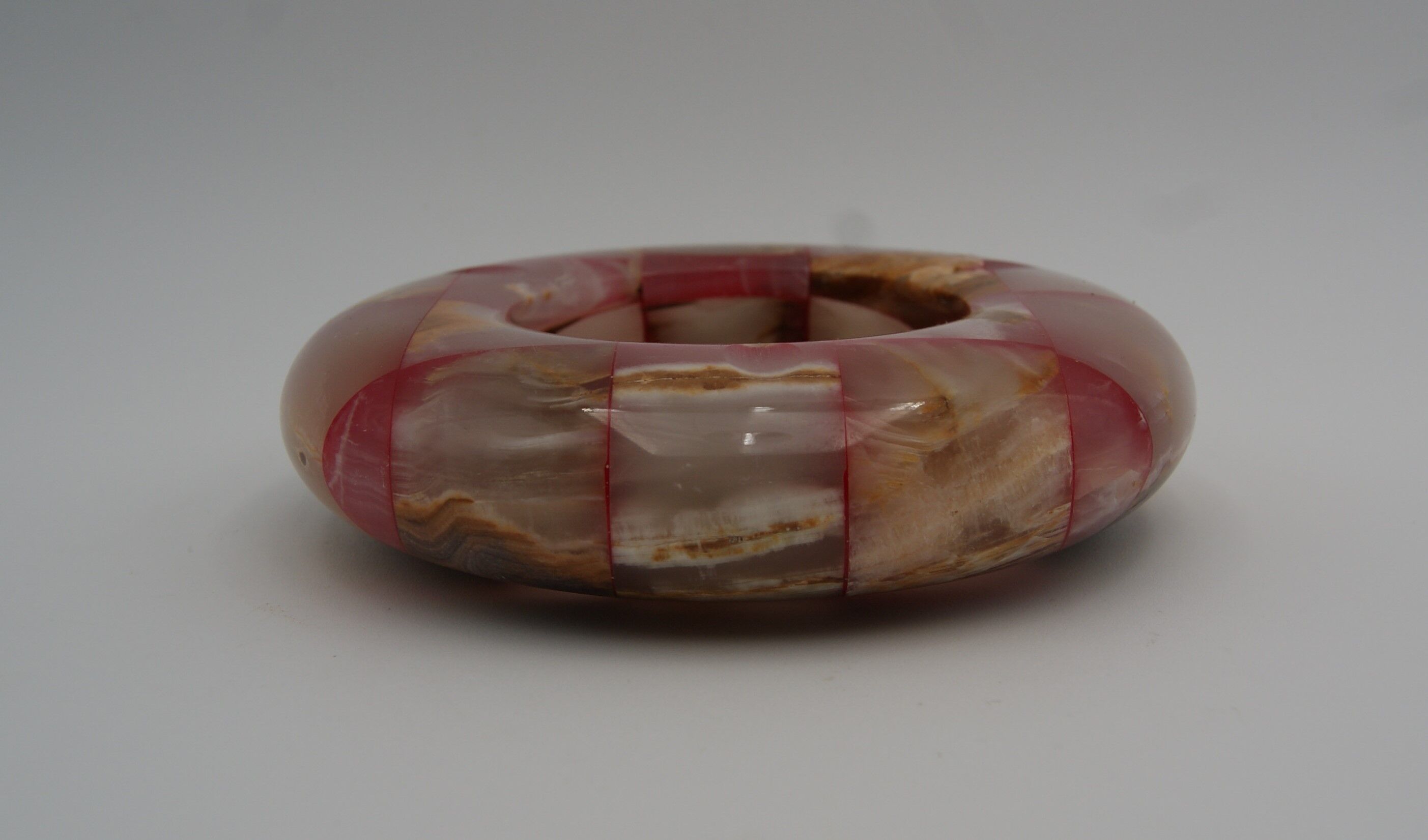 vintage onyx checkerboard round ashtray