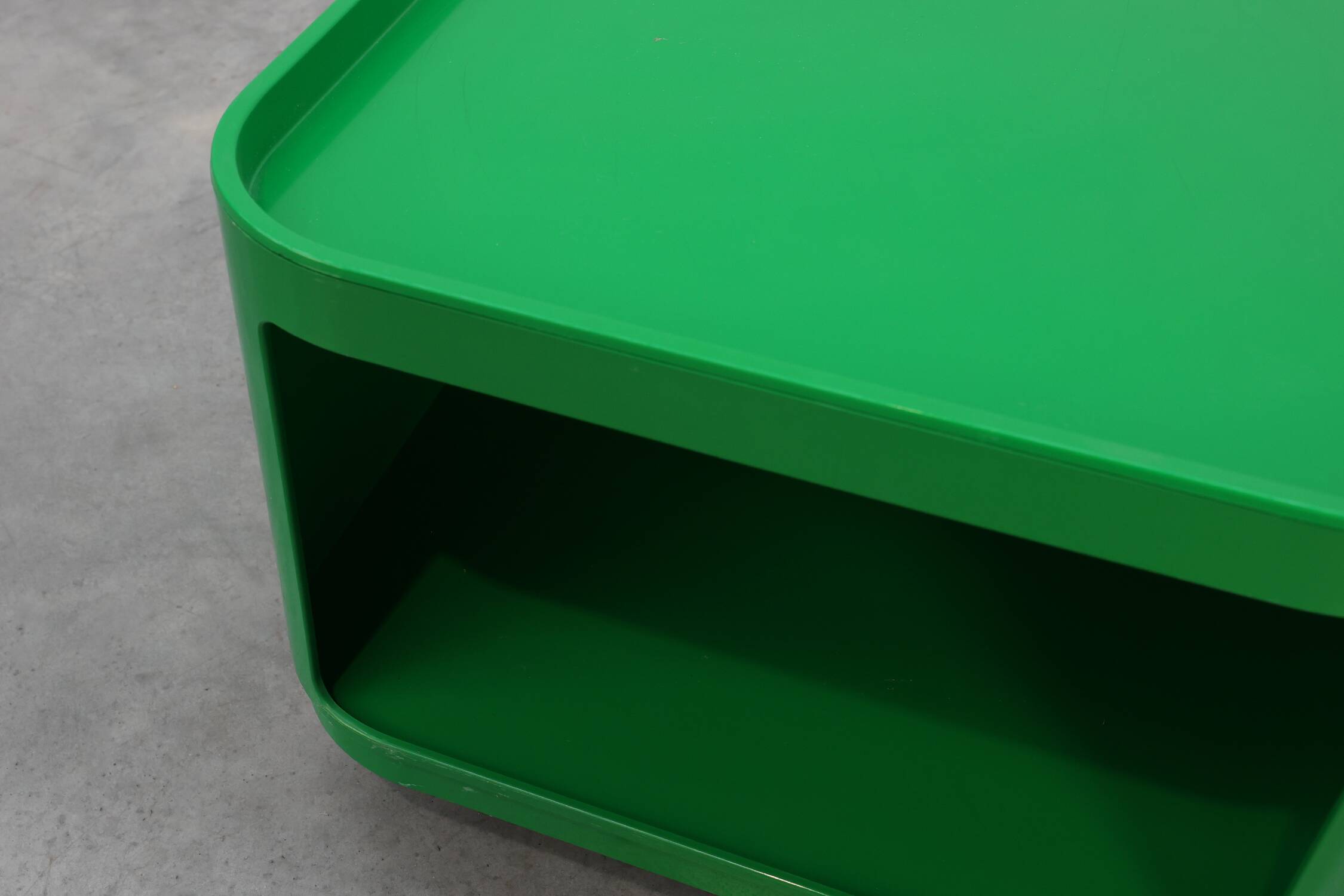 Green storage unit Kartell Model 4970 by Anna Castelli Ferrieri, Italy 1970s.