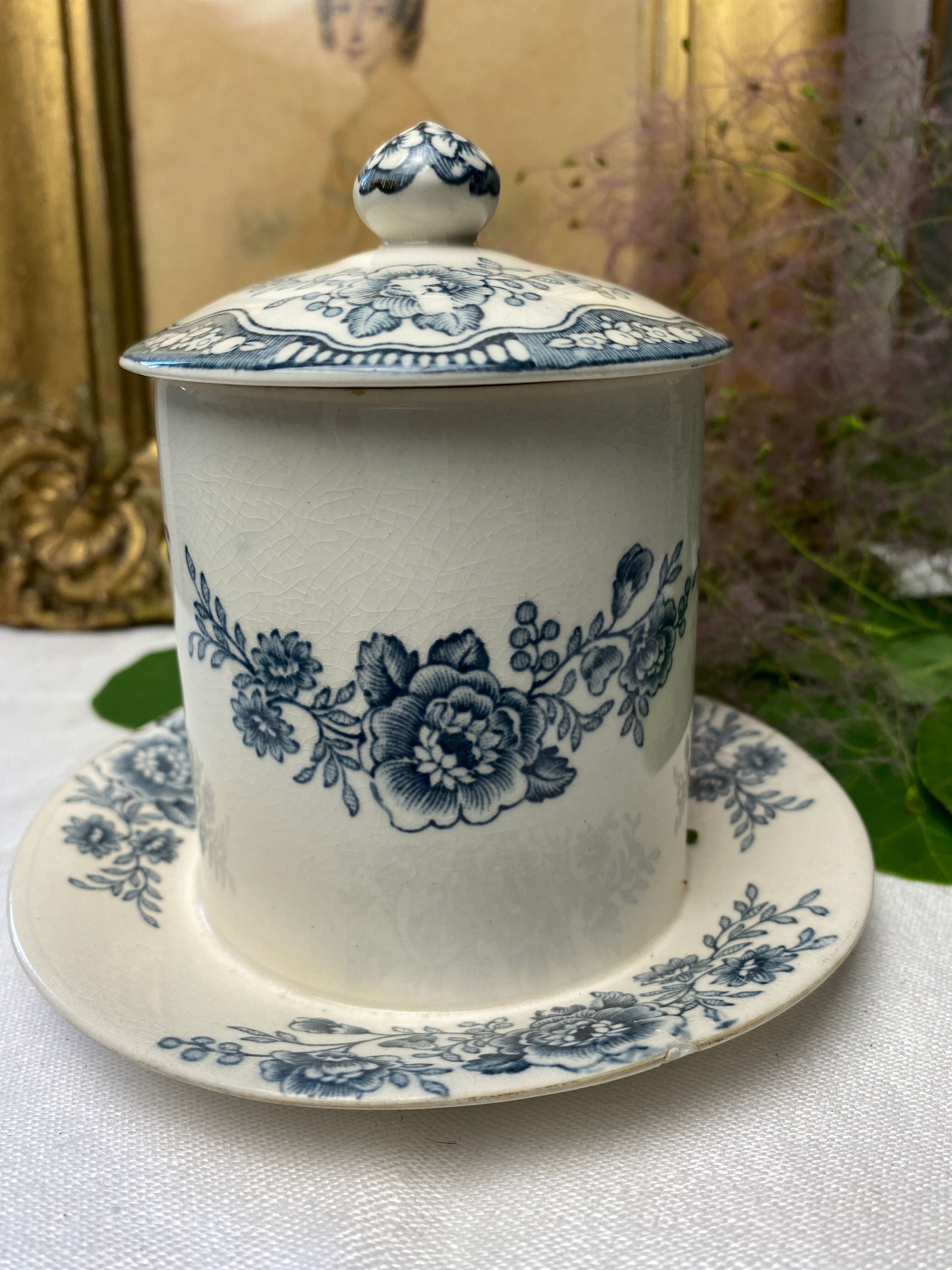 English earthenware jam stamped "Crown Ducal" old Bristol model