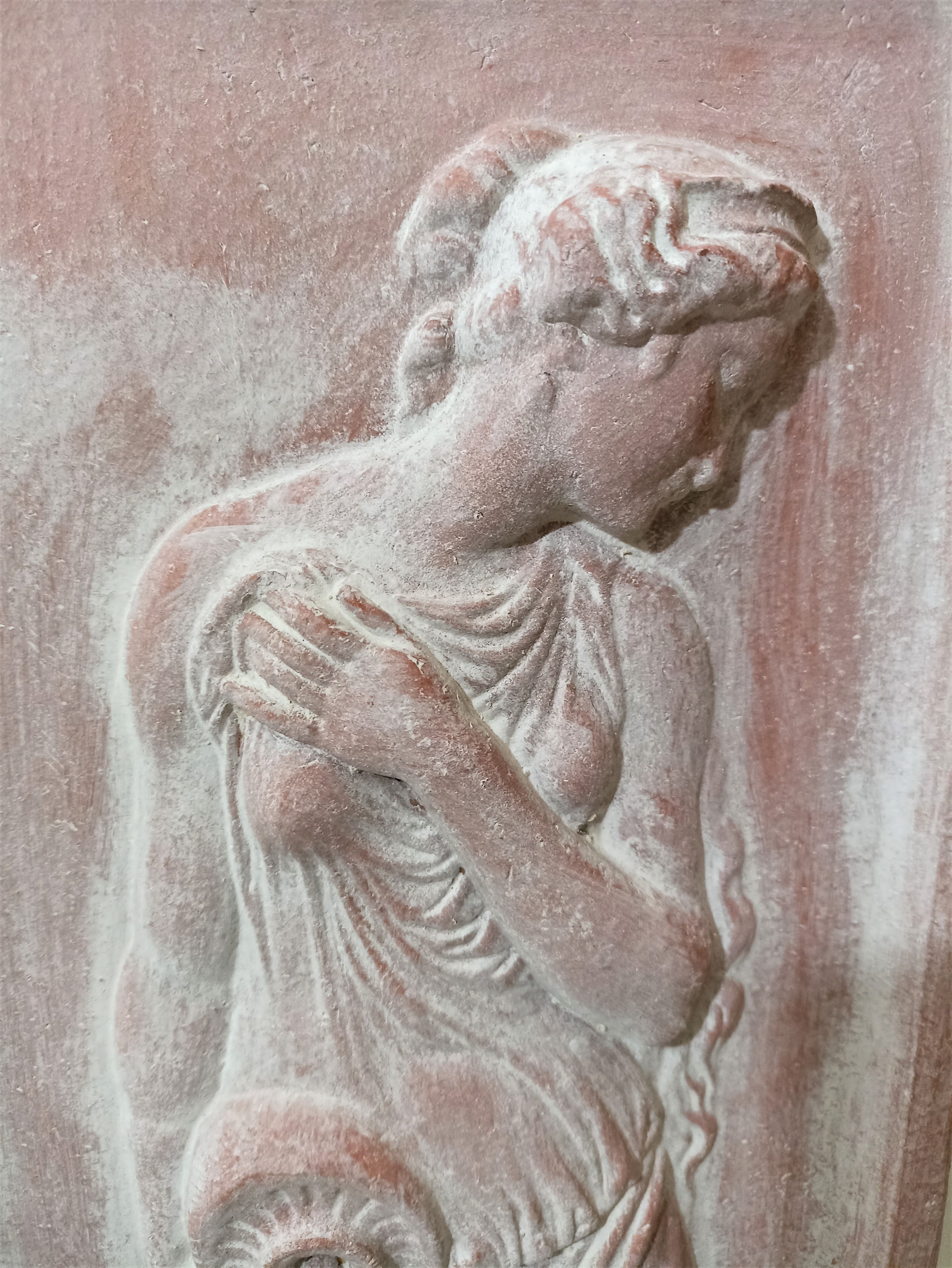 bas-relief Greek nymphs in terracotta