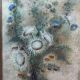 Oil/canvas Nature Wildflowers, Thistles signed Guy Lanier