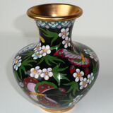 Butterfly partitioned brass vase
