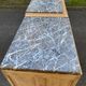 Renovated art deco sideboard in raw solid oak and gray marble 200cm