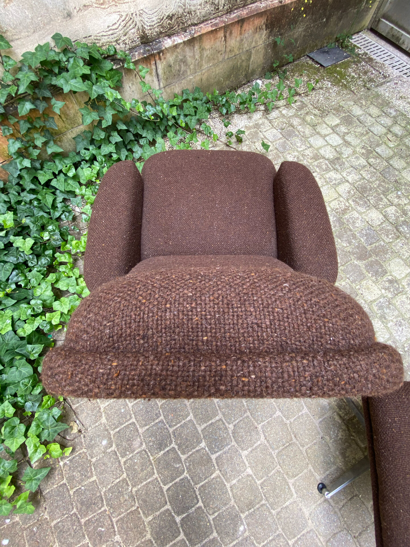 Fauteuil lounge et son ottoman de 1950