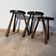 Farm stool in solid oak wood