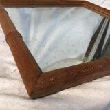 Large vintage rattan mirror 48x48cm