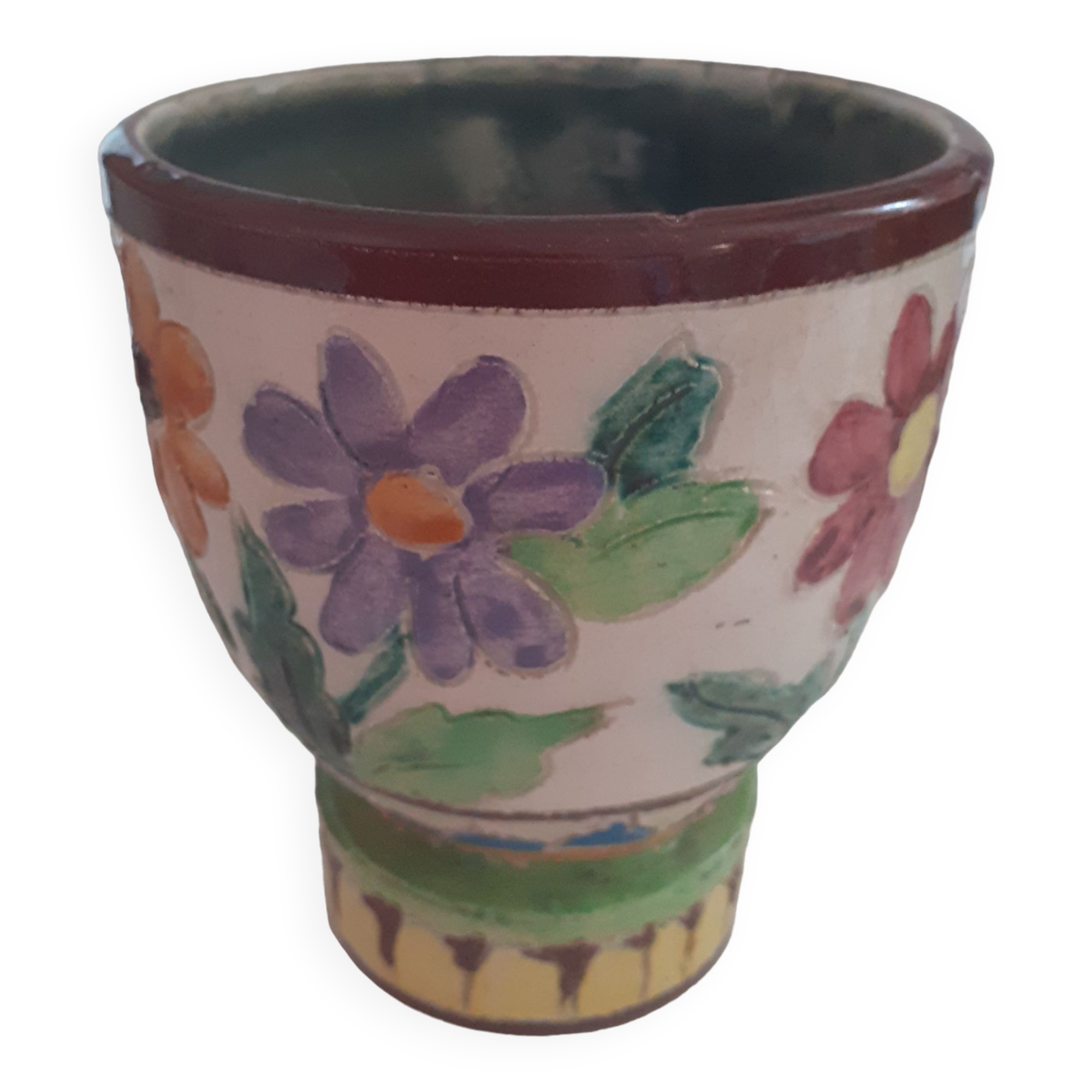 Old vase Cerart Monaco. Flower motif.