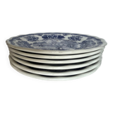 6 dessert plates with English décor