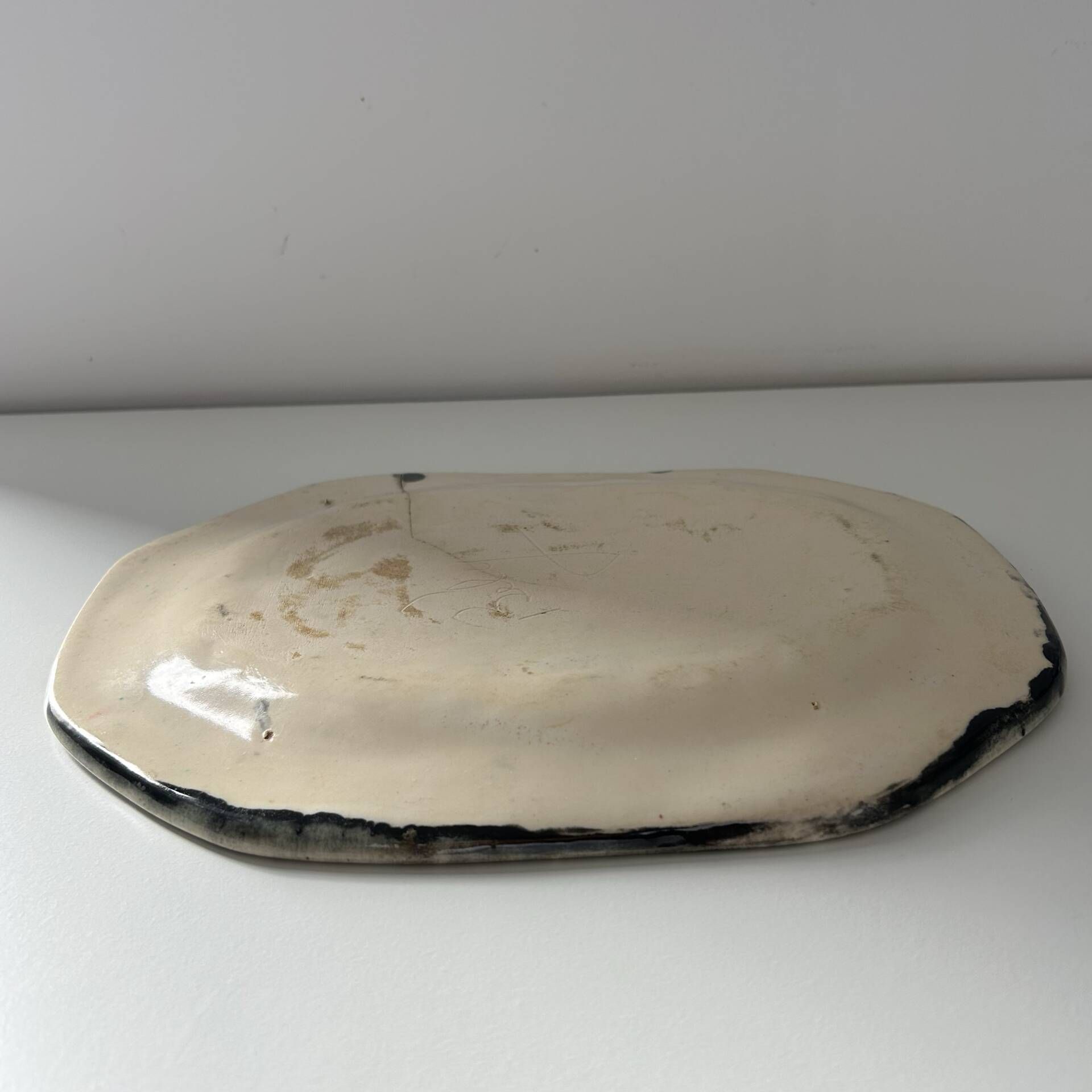 Decorative fish plate signed
